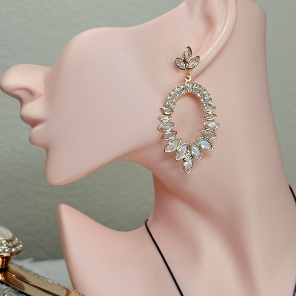Elegant Gold and Silver Leaf Earrings - Picture 3 of 6